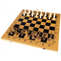 Joc sah si table din lemn, 48x48 cm, toate piesele incluse, maro Joc sah si table din lemn, 48x48 cm, toate piesele incluse, maro