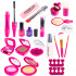 Trusa de machiaj pentru fetite, geanta cu 22 de accesorii cosmetice, fara lichide sau substante chimice, roz [12]