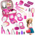 Trusa de machiaj pentru fetite, geanta cu 22 de accesorii cosmetice, fara lichide sau substante chimice, roz [9]