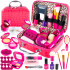 Trusa de machiaj pentru fetite, geanta cu 22 de accesorii cosmetice, fara lichide sau substante chimice, roz [10]
