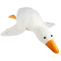 Jucarie gasca plus, tip perna, lavabila, umplutura hipoalergenica, pentru copii si adulti, 90 cm, alb cu portocaliu Jucarie gasca plus, tip perna, lavabila, umplutura hipoalergenica, pentru copii si adulti, 90 cm, alb cu portocaliu