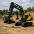 Excavator RC cu senile pentru copii, lumini si brat functional, telecomanda, incarcare USB, 32x30x12 cm [2]