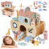 Arca lui Noe din lemn, jucarie educativa cu 17 figurine, 25x13x23 cm, multicolor [2]