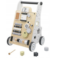 Antepremergator din lemn MDF cu activitati educative si panou interactiv, 33x32x53 cm, multicolor