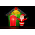 Decoratiune exterior gonflabila de Craciun cu Mos Craciun si casuta, iluminare LED, compresor integrat, 150 cm [2]