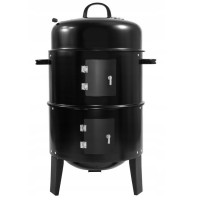 Gratar metalic pe carbuni, inchis pe 3 nivele, cu capac si termometru, 83x40x38cm