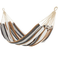 Hamac dublu pentru doua persoane, 200x150cm, 160kg, gri si maro Hamac dublu pentru doua persoane, 200x150cm, 160kg, gri si maro