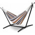 Hamac dublu pentru doua persoane, 200x150cm, 160kg, gri si maro [2]