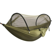 Hamac Sersimo dublu din material parasuta 140x260cm, cu plasa de tantari, verde Hamac Sersimo dublu din material parasuta 140x260cm, cu plasa de tantari, verde