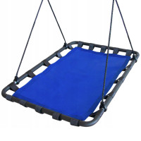 Leagan tip hamac 120x80 cm, cu rama metalica si prindere dubla, pentru gradina sau terasa, albastru Leagan tip hamac 120x80 cm, cu rama metalica si prindere dubla, pentru gradina sau terasa, albastru