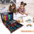 Set desen si pictura XL 130 piese cu valiza din lemn, 37x23x8 cm, multicolor [6]