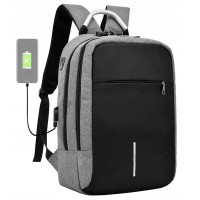 Rucsac impermeabil, cu sistem antifurt, port USB, 45x14x30cm, 25litri, negru si gri Rucsac impermeabil, cu sistem antifurt, port USB, 45x14x30cm, 25litri, negru si gri