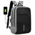 Rucsac impermeabil, cu sistem antifurt, port USB, 45x14x30cm, 25litri, negru si gri [2]