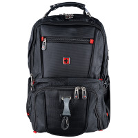 Rucsac de drumetie din pelerina militara, impermeabil, Premium, negru, 45litri, 50x35x25cm