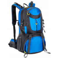 Rucsac militar pentru drumetie, usor, cu 4 buzunare laterale, 50 litri, albastru si gri Rucsac militar pentru drumetie, usor, cu 4 buzunare laterale, 50 litri, albastru si gri