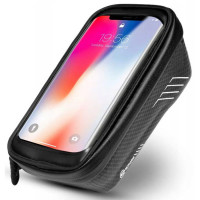 Borseta pentru bicicleta, impermeabila, cu husa pentru telefon, montare pe bara, 19,5x11x9cm Borseta pentru bicicleta, impermeabila, cu husa pentru telefon, montare pe bara, 19,5x11x9cm