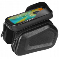 Borseta pentru bicicleta, impermeabila, cu husa pentru telefon, montare pe bara, 20x17x15cm Borseta pentru bicicleta, impermeabila, cu husa pentru telefon, montare pe bara, 20x17x15cm