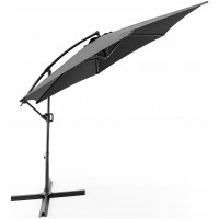Umbrela pentru gradina XL cu rotatie 360 si ventilatie, diametru 300 cm, gri