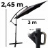 Umbrela pentru gradina XL cu rotatie 360 si ventilatie, diametru 300 cm, gri [13]