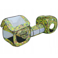 Loc de joaca 3 in 1 pentru copii,multifunctional, casuta, tunel si cort, 230x70x85cm, culoare camuflaj Loc de joaca 3 in 1 pentru copii,multifunctional, casuta, tunel si cort, 230x70x85cm, culoare camuflaj