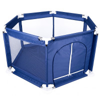 Tarc loc de joaca pentru copii sau bebe, material textil, albastru, 130x60cm