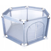 Tarc loc de joaca pentru copii sau bebe, material textil, gri, 130x60cm Tarc loc de joaca pentru copii sau bebe, material textil, gri, 130x60cm