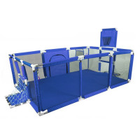 Tarc loc de joaca XXL pentru copii sau bebe, material textil, albastru, 230x122x62cm