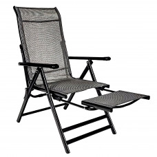 Scaun si sezlong pliabil 2 in 1 pentru gradina, cu suport pentru picioare, reglabil in 5 pozitii, 53x70x107 cm, gri