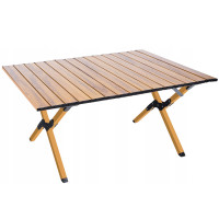 Masa pentru camping cu sistem de pliere rapida, cadru metalic, 90x60x44cm, maro Masa pentru camping cu sistem de pliere rapida, cadru metalic, 90x60x44cm, maro