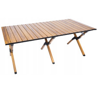 Masa pentru camping cu sistem de pliere rapida, cadru metalic otel, 118x60x45cm, maro Masa pentru camping cu sistem de pliere rapida, cadru metalic otel, 118x60x45cm, maro