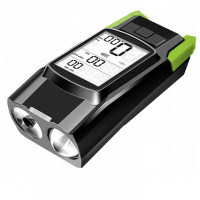 Far bicicleta 3 in 1, 2x LED 5 Wati, claxon, vitezometru, distanta, acumulator 4000mAh, USB, rezistent la apa Far bicicleta 3 in 1, 2x LED 5 Wati, claxon, vitezometru, distanta, acumulator 4000mAh, USB, rezistent la apa