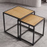 Set 2 masute de cafea tip cuib pentru living, design loft industrial cu cadru metalic, utilizare impreuna sau separat, suprapunere pentru economisirea [4]