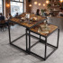 Set 2 masute de cafea tip cuib pentru living, design loft industrial cu cadru metalic, utilizare impreuna sau separat, suprapunere pentru economisirea [8]