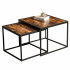 Set 2 masute de cafea tip cuib pentru living, design loft industrial cu cadru metalic, utilizare impreuna sau separat, suprapunere pentru economisirea [10]