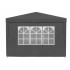 Cort pavilion de gradina, 300x300 cm, cu 4 pereti laterali cu ferestre, impermeabil cu rezistenta UV, gri [14]