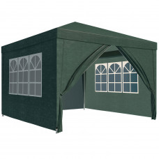 Cort pavilion de gradina, 300x300 cm, cu 4 pereti laterali cu ferestre, impermeabil cu rezistenta UV, verde Cort pavilion de gradina, 300x300 cm, cu 4 pereti laterali cu ferestre, impermeabil cu rezistenta UV, verde