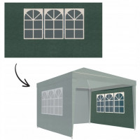 Perete lateral pavilion gradina, cu fereastra, prindere velcro, 3x2 m, material PE impermeabil, verde