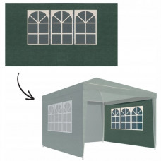Perete lateral pavilion gradina, cu fereastra, prindere velcro, 3x2 m, material PE impermeabil, verde