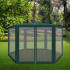 Pavilion cu plasa anti-insecte, fermoar, hexagonal, 200cm, Verde [9]