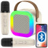 Set karaoke wireless cu 2 microfoane pentru duet si boxa Bluetooth portabila de 6 W, card TF si AUX, acumulator reincarcabil 800 mAh, design compact p [3]