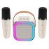 Set karaoke wireless cu 2 microfoane pentru duet si boxa Bluetooth portabila de 6 W, card TF si AUX, acumulator reincarcabil 800 mAh, design compact p [13]