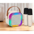 Set karaoke wireless cu 2 microfoane pentru duet si boxa Bluetooth portabila de 6 W, card TF si AUX, acumulator reincarcabil 800 mAh, design compact p [9]