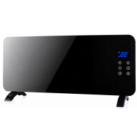 Convector electric 2000 W cu panou frontal din sticla securizata, 2 trepte de incalzire, termostat reglabil, afisaj LED si temporizator 24 ore, montaj