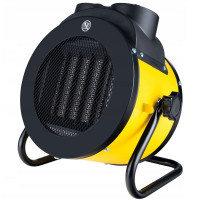 Radiator electric industrial pentru incalzire, 2000W, 3 trepte, termostat, 25x25x17 cm, galben Radiator electric industrial pentru incalzire, 2000W, 3 trepte, termostat, 25x25x17 cm, galben