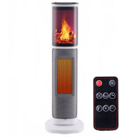 Semineu electric, 2000W, 2 trepte, cu termostat si telecomanda, dispay LED