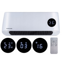 Aeroterma de perete, 2000W, telecomanda, timer, display LED, reglare flux, alb Aeroterma de perete, 2000W, telecomanda, timer, display LED, reglare flux, alb