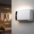 Aeroterma electrica de perete cu element ceramic PTC, putere reglabila 1000 W si 2000 W, 3 moduri functionare pentru ventilatie si incalzire, afisaj L [5]
