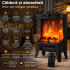 Semineu electric cu efect de flacara LED realista, putere 1800 W si 2 trepte de incalzire, termostat reglabil 15-45°C, temporizator 1-12 ore, telecoma [3]
