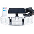 Proiector LED solar modular cu 3 lampi, senzor de miscare, 122LED-uri, cu telecomanda [13]