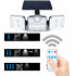 Proiector LED solar modular cu 3 lampi, senzor de miscare, 122LED-uri, cu telecomanda [9]